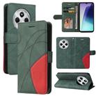 For Redmi 14C 4G Global Dual-color Splicing Flip Leather Phone Case(Green) - 1