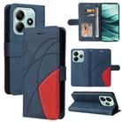 For Redmi Note 14 5G Dual-color Splicing Flip Leather Phone Case(Blue) - 1