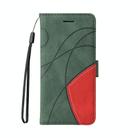 For Redmi Note 14 5G Dual-color Splicing Flip Leather Phone Case(Green) - 2