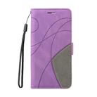 For Redmi Note 14 5G Dual-color Splicing Flip Leather Phone Case(Purple) - 2