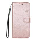 For Redmi 14C 4G Global Cat and Bee Embossed Flip Leather Phone Case(Rose Gold) - 3