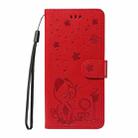 For Redmi Note 14S 4G / Note 13 Pro 4G Cat and Bee Embossed Flip Leather Phone Case(Red) - 2