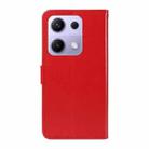 For Redmi Note 14S 4G / Note 13 Pro 4G Cat and Bee Embossed Flip Leather Phone Case(Red) - 3