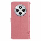 For Redmi 14C 4G Global Tree & Cat Embossed Pattern Flip Leather Phone Case(Pink) - 3