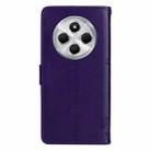 For Redmi 14C 4G Global Tree & Cat Embossed Pattern Flip Leather Phone Case(Purple) - 3