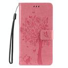 For Redmi Note 14 Pro / 14 Pro+ 5G Tree & Cat Embossed Pattern Flip Leather Phone Case(Pink) - 2