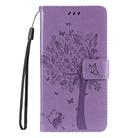 For Redmi Note 14 Pro / 14 Pro+ 5G Tree & Cat Embossed Pattern Flip Leather Phone Case(Light Purple) - 2