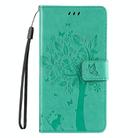 For Redmi Note 14 5G Tree & Cat Embossed Pattern Flip Leather Phone Case(Green) - 2