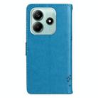 For Redmi Note 14 5G Tree & Cat Embossed Pattern Flip Leather Phone Case(Blue) - 3