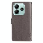 For Redmi Note 14 5G Tree & Cat Embossed Pattern Flip Leather Phone Case(Grey) - 3