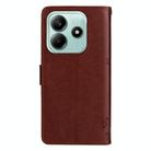 For Redmi Note 14 5G Tree & Cat Embossed Pattern Flip Leather Phone Case(Coffee) - 3