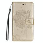 For Redmi Note 14 5G Tree & Cat Embossed Pattern Flip Leather Phone Case(Gold) - 2