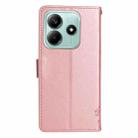 For Redmi Note 14 5G Tree & Cat Embossed Pattern Flip Leather Phone Case(Rose Gold) - 3