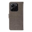 For Redmi Note 14 4G Global 163.25mm Tree & Cat Embossed Pattern Flip Leather Phone Case(Grey) - 3