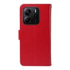 For Redmi Note 14 4G Global 163.25mm Tree & Cat Embossed Pattern Flip Leather Phone Case(Red) - 3