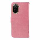 For Redmi A5 4G 173.3mm Tree & Cat Embossed Pattern Flip Leather Phone Case(Pink) - 3