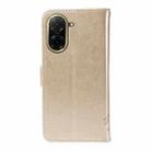For Redmi A5 4G 173.3mm Tree & Cat Embossed Pattern Flip Leather Phone Case(Gold) - 3