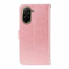 For Redmi A5 4G 173.3mm Tree & Cat Embossed Pattern Flip Leather Phone Case(Rose Gold) - 3