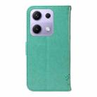 For Redmi Note 14S 4G / Note 13 Pro 4G Tree & Cat Embossed Pattern Flip Leather Phone Case(Green) - 3