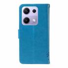 For Redmi Note 14S 4G / Note 13 Pro 4G Tree & Cat Embossed Pattern Flip Leather Phone Case(Blue) - 3