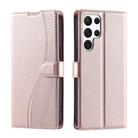 For Samsung Galaxy S24 Ultra 5G Voltage Ultra-thin Dot Leather Phone Case(Rose Gold) - 1