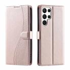 For Samsung Galaxy S23 Ultra 5G Voltage Ultra-thin Dot Leather Phone Case(Rose Gold) - 1