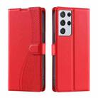 For Samsung Galaxy S21 Ultra 5G Voltage Ultra-thin Dot Leather Phone Case(Red) - 1