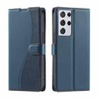 For Samsung Galaxy S21 Ultra 5G Voltage Ultra-thin Dot Leather Phone Case(Blue) - 1