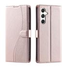 For Samsung Galaxy S25 5G Voltage Ultra-thin Dot Leather Phone Case(Rose Gold) - 1