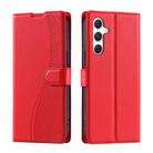 For Samsung Galaxy S25 5G Voltage Ultra-thin Dot Leather Phone Case(Red) - 1