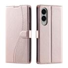 For Samsung Galaxy S25 Edge 5G Voltage Ultra-thin Dot Leather Phone Case(Rose Gold) - 1