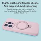 For iPhone 15 Pro Max Precision Hole Liquid Silicone MagSafe Metal Ring Holder Phone Case(Pink) - 2