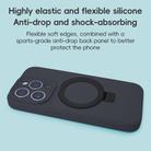 For iPhone 15 Pro Max Precision Hole Liquid Silicone MagSafe Metal Ring Holder Phone Case(Midnight Blue) - 2