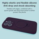 For iPhone 15 Pro Max Precision Hole Liquid Silicone MagSafe Metal Ring Holder Phone Case(Dark Purple) - 2