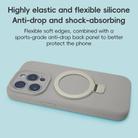 For iPhone 15 Pro Precision Hole Liquid Silicone MagSafe Metal Ring Holder Phone Case(Rock Grey) - 2