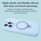 For iPhone 15 Pro Precision Hole Liquid Silicone MagSafe Metal Ring Holder Phone Case(Cloud Blue) - 2