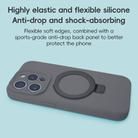 For iPhone 15 Precision Hole Liquid Silicone MagSafe Metal Ring Holder Phone Case(Graphite) - 2