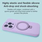 For iPhone 15 Precision Hole Liquid Silicone MagSafe Metal Ring Holder Phone Case(Purple) - 2