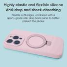 For iPhone 14 Precision Hole Liquid Silicone MagSafe Metal Ring Holder Phone Case(Pink) - 2