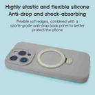 For iPhone 14 Pro Precision Hole Liquid Silicone MagSafe Metal Ring Holder Phone Case(Rock Grey) - 2