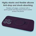 For iPhone 14 Pro Precision Hole Liquid Silicone MagSafe Metal Ring Holder Phone Case(Dark Purple) - 2