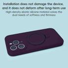 For iPhone 14 Pro Precision Hole Liquid Silicone MagSafe Metal Ring Holder Phone Case(Dark Purple) - 3