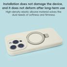 For iPhone 13 Pro Max Precision Hole Liquid Silicone MagSafe Metal Ring Holder Phone Case(White) - 3