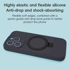 For iPhone 12 Pro Max Precision Hole Liquid Silicone MagSafe Metal Ring Holder Phone Case(Midnight Blue) - 2