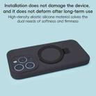 For iPhone 12 Pro Max Precision Hole Liquid Silicone MagSafe Metal Ring Holder Phone Case(Midnight Blue) - 3