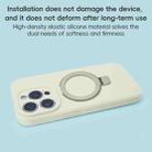 For iPhone 16 Precision Hole Liquid Silicone MagSafe Metal Ring Holder Phone Case(White) - 3