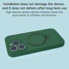 For iPhone 11 Precision Hole Liquid Silicone MagSafe Metal Ring Holder Phone Case(Green) - 3