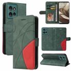 For Motorola Edge 50 5G Dual-color Splicing Flip Leather Phone Case(Green) - 1