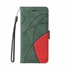 For Motorola Edge 50 5G Dual-color Splicing Flip Leather Phone Case(Green) - 2