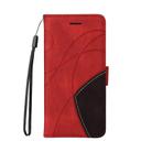 For Motorola Edge 50 5G Dual-color Splicing Flip Leather Phone Case(Red) - 2